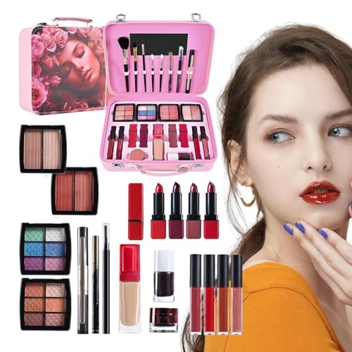 Wezalget Teen Makeup Kit für Mädchen - Große Kapazität Kosmetikset mit wiederverwendbarem Koffer Make Up Kit | Dress-Up Zubehör mit Lidschatten Wasserdichte Make-up-Paletten für Anfänger von Wezalget