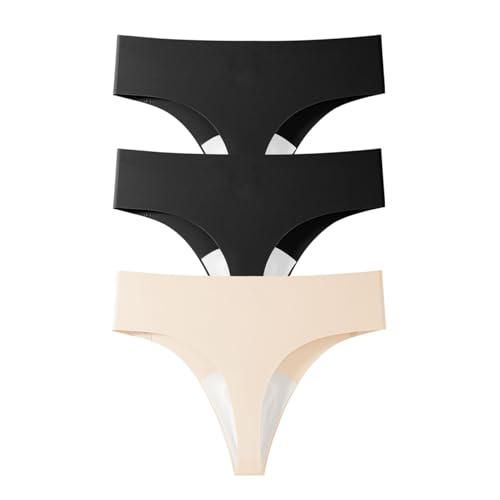 Wezest Camel Toe Cover Thong/Camel Toe Concealer Unterwäsche/CamelToe Hider Eingebaute Latexabdeckung zum Verstecken weiblicher Linien, Schwarz, Schwarz, Beige, Einheitsgröße von Wezest