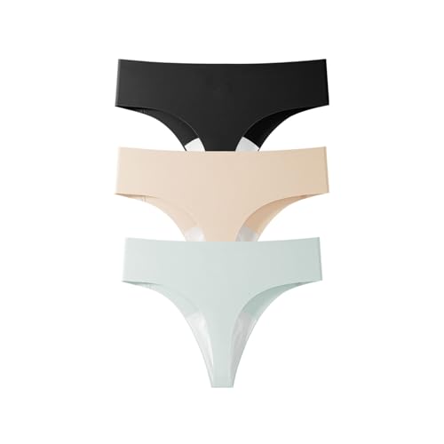 Wezest Camel Toe Cover Thong/Camel Toe Concealer Unterwäsche/CamelToe Hider Eingebaute Latexabdeckung zum Verstecken weiblicher Linien, Schwarz + Beige + Salbeigrün, Einheitsgröße von Wezest