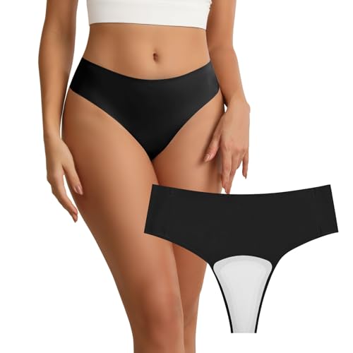 Wezest Camel Toe Cover Thong/Camel Toe Concealer Unterwäsche/Cameltoe Hider Eingebaute Latexabdeckung zum Verstecken weiblicher Linien, Schwarz, Einheitsgröße von Wezest