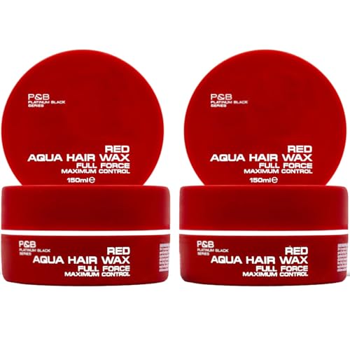 2 Stück Rot Aquatisches Haarwachs, 150ml Ultra Halt Styling Wachs, Haarwachs für Männer und Frauen, Erdbeerduft, Maximale Kontrolle von Wffeila