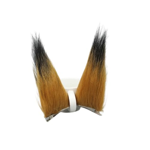 1 Paar Plüsch Fuchsohren Haarspangen,Haarclip Niedliche Kopfbedeckung Cosplay Kleidung,Fuchsohren Haarschmuck,Halloween Kostüm,Haar-Accessoires für Cosplay Party Weihnachtsfeier,Kamel Schwarz von Whakano