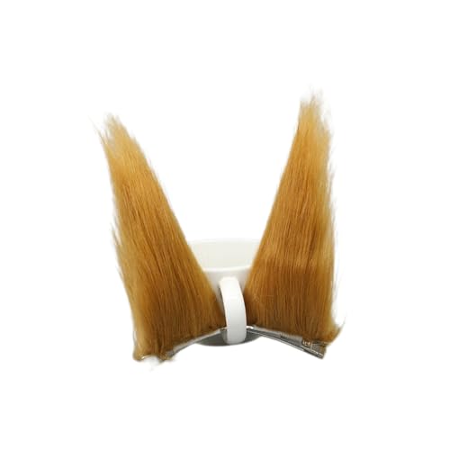 1 Paar Plüsch Fuchsohren Haarspangen,Haarclip Niedliche Kopfbedeckung Cosplay Kleidung,Fuchsohren Haarschmuck,Halloween Kostüm,Haar-Accessoires für Cosplay Party Weihnachtsfeier,Kamel von Whakano