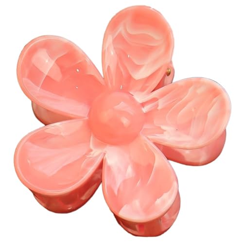 1 Stück Blumen Haarklammern Haarspangen Damen Frauen,Hawaiian Claw Clip,Blumenklammer Haar Jaw Clips,Starker Halt,Krallenklammern Haarstyling-Zubehör,Party Strand Pool Urlaub,Hellrot von Whakano