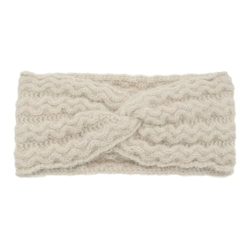 1 Stück Gestrickt Stirnbänder Damen,Kreuz Knoten Haarband Warm Strick Haarreifen Ohrenwärmer Stirnbänder Kopfbedeckung Breites Kopfband Haar Schmuck für Frauen Herbst Winter,Beige von Whakano