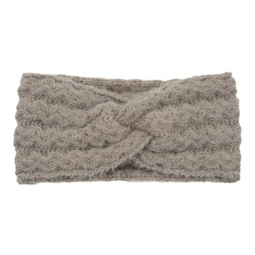 1 Stück Gestrickt Stirnbänder Damen,Kreuz Knoten Haarband Warm Strick Haarreifen Ohrenwärmer Stirnbänder Kopfbedeckung Breites Kopfband Haar Schmuck für Frauen Herbst Winter,Khaki von Whakano