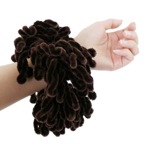 1 Stück Samt Haargummi Damen,Einfarbig Haarringe,Große Haargummis Scrunchie,Elastische Haarbänder,Pferdeschwanzhalter Haarband,Haarschmuck für Damen und MädchenTägliches Tragen,Kaffee von Whakano