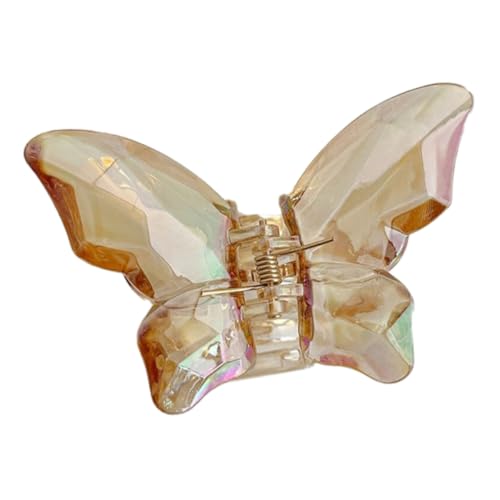 1 Stück Schmetterlings Acryl Haarspangen,Modisches Hair Claw Clip,Rutschfeste Haarklammer,Starker Halt,Krallenklammern Haarstyling-Zubehör für Frauen und Mädchen,Party Strand Pool Urlaub,Hellbraun von Whakano