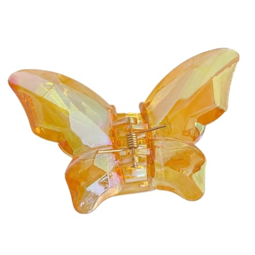 1 Stück Schmetterlings Acryl Haarspangen,Modisches Hair Claw Clip,Rutschfeste Haarklammer,Starker Halt,Krallenklammern Haarstyling-Zubehör für Frauen und Mädchen,Party Strand Pool Urlaub,Gelb von Whakano
