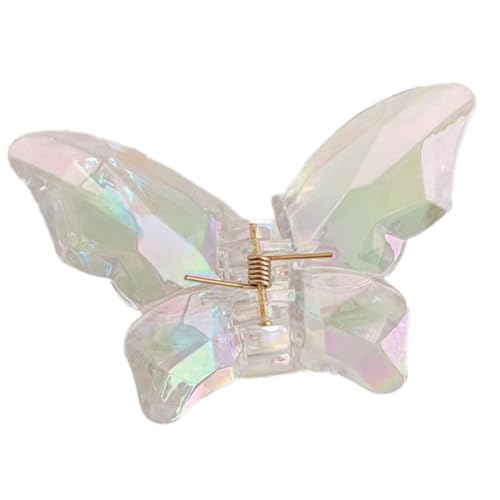 1 Stück Schmetterlings Acryl Haarspangen,Modisches Hair Claw Clip,Rutschfeste Haarklammer,Starker Halt,Krallenklammern Haarstyling-Zubehör für Frauen und Mädchen,Party Strand Pool Urlaub,Weiß von Whakano