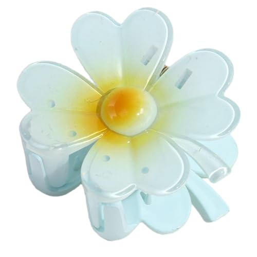 1 Stück Vierblättriges Kleeblatt Haarspangen Damen,Hawaiian Claw Clip,Rutschfeste Haarklammer Haar Jaw Clips,Starker Halt,Krallenklammern Haarstyling-Zubehör,Party Strand Pool Urlaub,Blau von Whakano