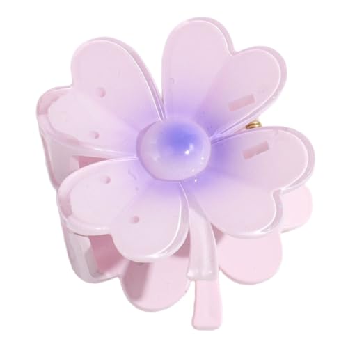 1 Stück Vierblättriges Kleeblatt Haarspangen Damen,Hawaiian Claw Clip,Rutschfeste Haarklammer Haar Jaw Clips,Starker Halt,Krallenklammern Haarstyling-Zubehör,Party Strand Pool Urlaub,Lila von Whakano
