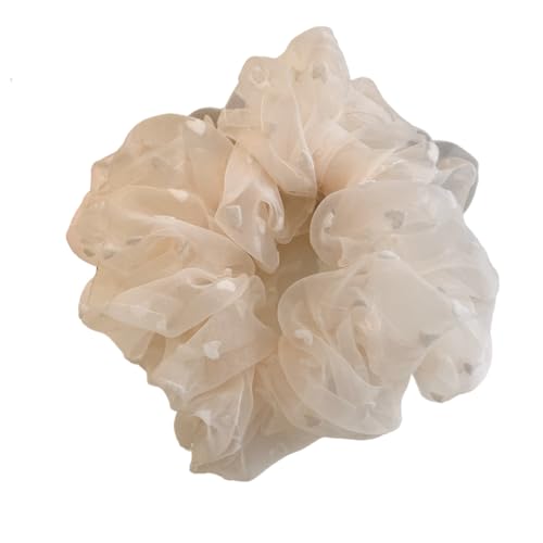 10 Stück Mesh Haargummi für Damen,Stylische Scrunchies Dicke Bänder,Pferdeschwanzhalter starker Halt Haare Ringe Zopfgummi,Haarschmuck Elastische Haarbänder,Haargummibänder,Weiß von Whakano