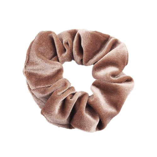 10 Stück Samt Scrunchies Haargummis für Damen,Einfarbige Elastische Dicke Bänder,Gummibänder Haarbänder,Pferdeschwanzhalter,Haarring des Dickdarms,Haargummi Haare Ringe für Damen,Braun von Whakano