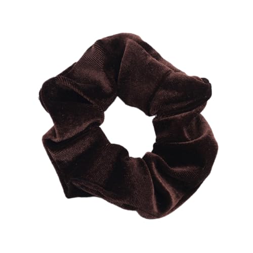 10 Stück Samt Scrunchies Haargummis für Damen,Einfarbige Elastische Dicke Bänder,Gummibänder Haarbänder,Pferdeschwanzhalter,Haarring des Dickdarms,Haargummi Haare Ringe für Damen,Dunkelbraun von Whakano