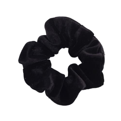 10 Stück Samt Scrunchies Haargummis für Damen,Einfarbige Elastische Dicke Bänder,Gummibänder Haarbänder,Pferdeschwanzhalter,Haarring des Dickdarms,Haargummi Haare Ringe für Damen,Schwarz von Whakano