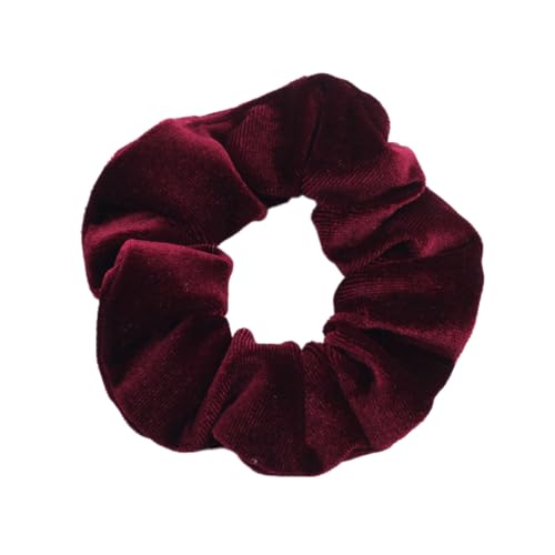 10 Stück Samt Scrunchies Haargummis für Damen,Einfarbige Elastische Dicke Bänder,Gummibänder Haarbänder,Pferdeschwanzhalter,Haarring des Dickdarms,Haargummi Haare Ringe für Damen,Tiefrot von Whakano