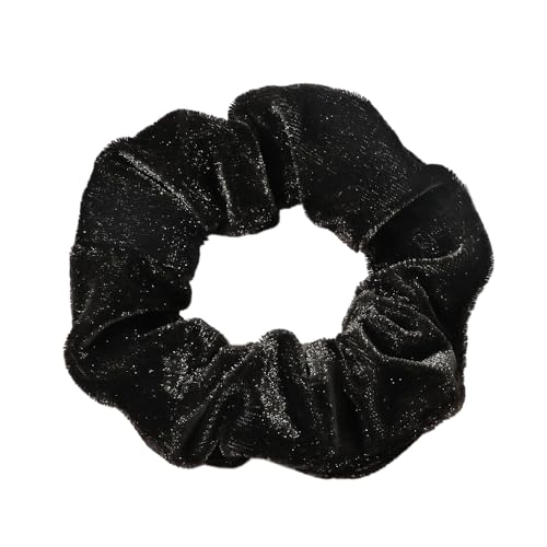 10 Stück Samt Scrunchies Haargummis für Damen,Gummibänder Haarbänder,Elastische Dicke Bänder,Haare Ringe Haarschmuck,Pferdeschwanzhalter,Haarring des Dickdarms für Mädchen Damen,Schwarz von Whakano