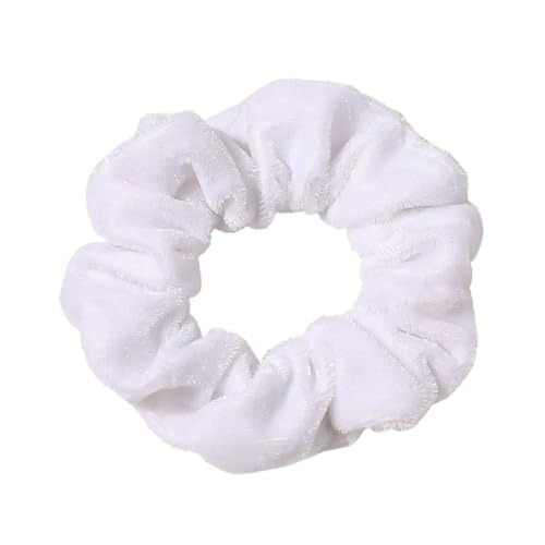 10 Stück Samt Scrunchies Haargummis für Damen,Gummibänder Haarbänder,Elastische Dicke Bänder,Haare Ringe Haarschmuck,Pferdeschwanzhalter,Haarring des Dickdarms für Mädchen Damen,Weiß von Whakano