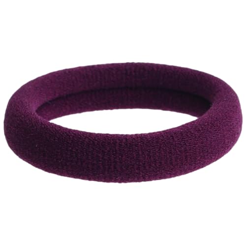 100 Stück Haargummis Damen 4,3cm Nahtlose Haarbänder Elastische Zopfgummis Hoch Elastische Pferdeschwanzhalter Nylon Spandex Haarschmuck Gummibänder für Frauen Mädchen Alltag,Dunkelviolett B von Whakano