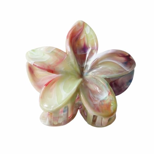 2 Stück Blumen Haarspangen,Hawaiian Hair Claw Clip,Rutschfeste Haarklammer Damen,Starker Halt,Krallenklammern Haarstyling-Zubehör für Frauen und Mädchen,Party Strand Pool Urlaub,Bunt von Whakano