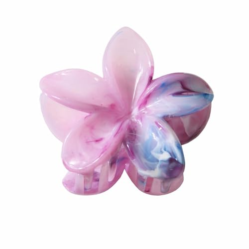 2 Stück Blumen Haarspangen,Hawaiian Hair Claw Clip,Rutschfeste Haarklammer Damen,Starker Halt,Krallenklammern Haarstyling-Zubehör für Frauen und Mädchen,Party Strand Pool Urlaub,Lila von Whakano