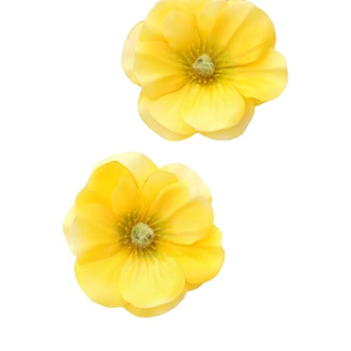 2 Stück Blumen Haarspangen kleine Hair-Clips Damen,Künstliche Blumen Haarklammer Haarclip Strand-Haar-Accessoire,Haarschmuck Kopfschmuck für Hochzeit Tea Party Make-up,Gelb,7cm von Whakano