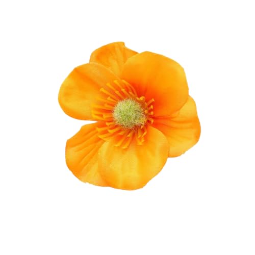 2 Stück Blumen Haarspangen kleine Hair-Clips Damen,Künstliche Blumen Haarklammer Haarclip Strand-Haar-Accessoire,Haarschmuck Kopfschmuck für Hochzeit Tea Party Make-up,Hellorange,5cm von Whakano