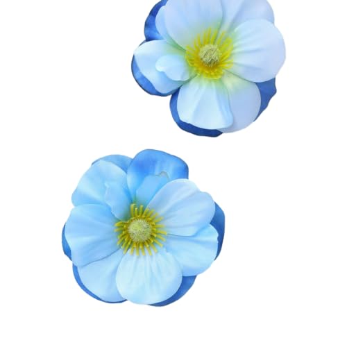 2 Stück Blumen Haarspangen kleine Hair-Clips Damen,Künstliche Blumen Haarklammer Haarclip Strand-Haar-Accessoire,Haarschmuck Kopfschmuck für Hochzeit Tea Party Make-up,Himmelblau,7cm von Whakano