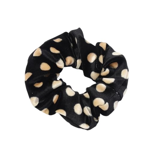 2 Stück Haargummi für Damen,Weich Scrunchies Dicke Bänder,starker Halt Haare Ringe Zopfgummi,Modisches Haargummis Elastische Haarbänder,Haargummibänder für Pferdeschwanzhalter,Gepunktet A von Whakano