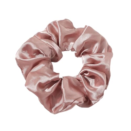 2 Stück Kunstseide Scrunchies Haargummis für Damen,Einfarbige Elastische Dicke Bänder,Haare Ringe,Haargummis Elastische Haarbänder,Haarring des Dickdarms,Haargummi Haare Ringe Damen,Dunkelpink von Whakano