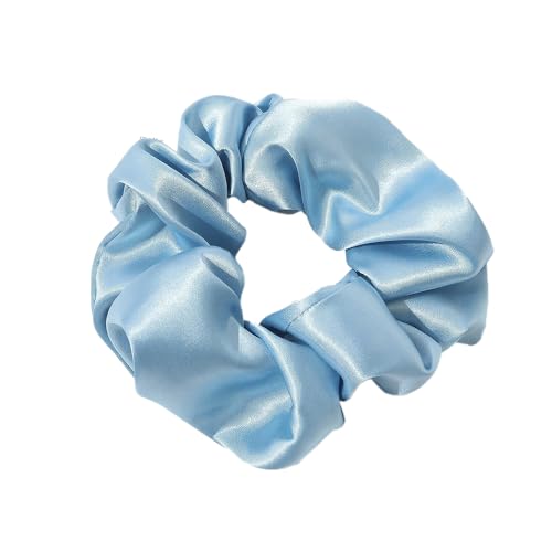 2 Stück Kunstseide Scrunchies Haargummis für Damen,Einfarbige Elastische Dicke Bänder,Haare Ringe,Haargummis Elastische Haarbänder,Haarring des Dickdarms,Haargummi Haare Ringe Damen,Himmelblau von Whakano