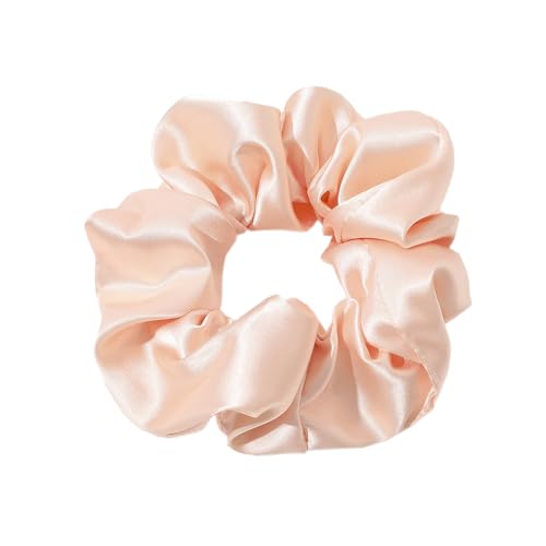 2 Stück Kunstseide Scrunchies Haargummis für Damen,Einfarbige Elastische Dicke Bänder,Haare Ringe,Haargummis Elastische Haarbänder,Haarring des Dickdarms,Haargummi Haare Ringe Damen,Orange-Rosa von Whakano