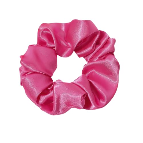 2 Stück Kunstseide Scrunchies Haargummis für Damen,Einfarbige Elastische Dicke Bänder,Haare Ringe,Haargummis Elastische Haarbänder,Haarring des Dickdarms,Haargummi Haare Ringe Damen,Rosenrot von Whakano