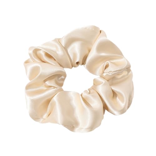 2 Stück Kunstseide Scrunchies Haargummis für Damen,Einfarbige Elastische Dicke Bänder,Haare Ringe,Haargummis Elastische Haarbänder,Haarring des Dickdarms,Haargummi Haare Ringe Damen,Sekt von Whakano