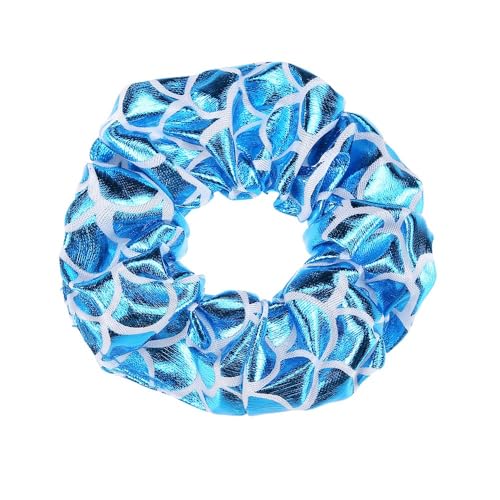 2 Stück Modisch Haargummis für Damen,Süße Scrunchies Haare Ringe Haarschmuck Haarbänder Gummibänder,Halt Elastische Dicke Bänder für Pferdeschwanzhalter,Weihnachten,Party,Festival,Blauer See von Whakano