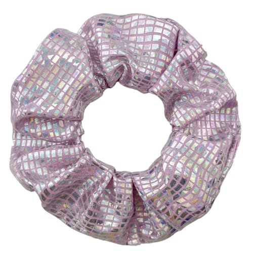 2 Stück Modisch Haargummis für Damen,Süße Scrunchies Haare Ringe Haarschmuck Haarbänder Gummibänder,Halt Elastische Dicke Bänder für Pferdeschwanzhalter,Weihnachten,Party,Festival,Hellrosa von Whakano