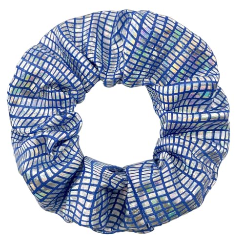 2 Stück Modisch Haargummis für Damen,Süße Scrunchies Haare Ringe Haarschmuck Haarbänder Gummibänder,Halt Elastische Dicke Bänder für Pferdeschwanzhalter,Weihnachten,Party,Festival,Saphirblau von Whakano