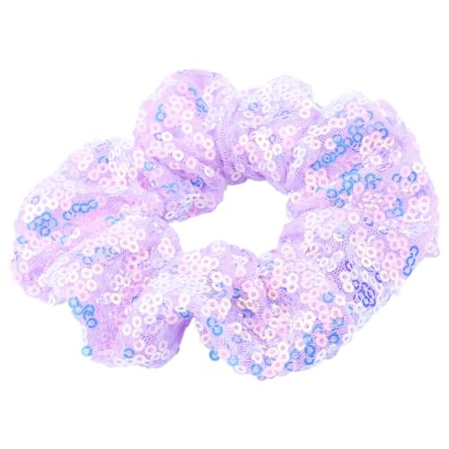 2 Stück Pailletten Scrunchies Haargummis für Damen,Gummibänder Haarbänder,Elastische Dicke Bänder,Haare Ringe Haarschmuck,Pferdeschwanzhalter,Hair Styling Accessories für Mädchen Damen,Lila von Whakano