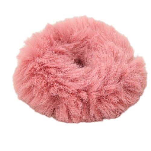 2 Stück Plüsch Haargummis Damen Frauen,Einfarbig Haare Ringe Stirnbänder,Weich Scrunchies Haarbänder Gummibänder,Elastische Bänder Haarschmuck für Pferdeschwanzhalter,Hair Accessories,Dunkelrosa von Whakano