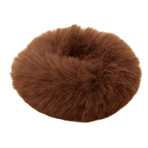 2 Stück Plüsch Haargummis Damen Frauen,Einfarbig Haare Ringe Stirnbänder,Weich Scrunchies Haarbänder Gummibänder,Elastische Bänder Haarschmuck für Pferdeschwanzhalter,Hair Accessories,Kaffee von Whakano
