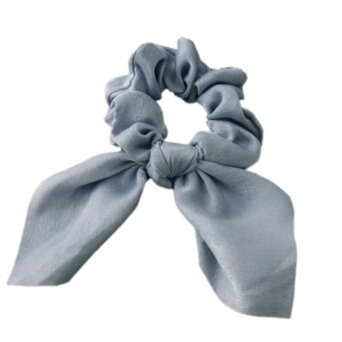 2 Stück Scrunchies Haargummis Damen mit Schleife,Gummibänder Haarbänder,Elastische Dicke Bänder für Haare,Haare Ringe Haarschmuck,Pferdeschwanzhalter,Hair Accessories für Mädchen Damen,Hellgrau von Whakano