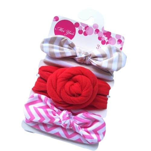 3 Stück Haargummi für Mädchen,Süßes Scrunchies Haarzubehör,starker Halt Haare Ringe Zopfgummi,Kleine Haargummis Elastische Haarbänder,Haargummibänder für Pferdeschwanzhalter,Rot A von Whakano