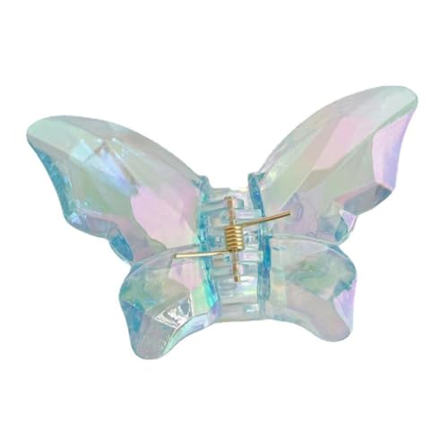 4 Stück Schmetterlings Acryl Haarspangen,Modisches Hair Claw Clip,Rutschfeste Haarklammer,Starker Halt,Krallenklammern Haarstyling-Zubehör für Frauen und Mädchen,Party Strand Pool Urlaub,Blau von Whakano