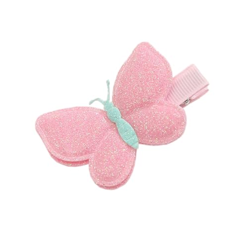 4 Stück Süße Schmetterlings-Haarspange Haarnadel,Glitter Haarschmuck Kleine Haarklammer Stirnband,Hair-Clips Damen,Haar-Accessoire,Kopfschmuck für Frauen,für Hochzeit Tea Party Make-up,Rosa A von Whakano