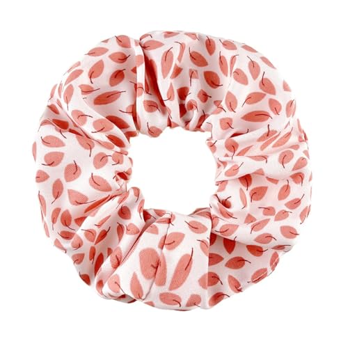 5 Stück Blätter Haargummi für Damen,Chiffon Scrunchies Dicke Bänder,starker Halt Haare Ringe Zopfgummi,Modisches Haarschmuck Elastische Haarbänder,Haargummibänder für Pferdeschwanzhalter,Rosa von Whakano