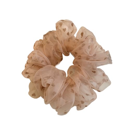 5 Stück Mesh Haargummi für Damen,Stylische Scrunchies Dicke Bänder,Pferdeschwanzhalter starker Halt Haare Ringe Zopfgummi,Haarschmuck Elastische Haarbänder,Haargummibänder,Rosa von Whakano
