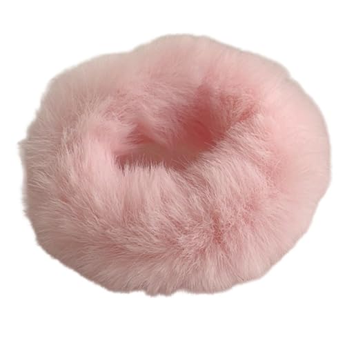 5 Stück Plüsch Haargummis Damen Frauen,Elastische Haare Ringe Stirnbänder,Weich Scrunchies Haarbänder Gummibänder,Groß Bänder Haarschmuck für Pferdeschwanzhalter,Hair Accessories,Rosa von Whakano