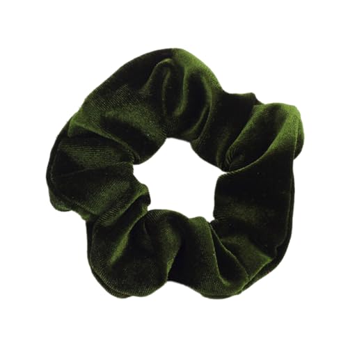 5 Stück Samt Scrunchies Haargummis für Damen,Einfarbige Elastische Dicke Bänder,Gummibänder Haarbänder,Pferdeschwanzhalter,Haarring des Dickdarms,Haargummi Haare Ringe für Damen,Armeegrün von Whakano