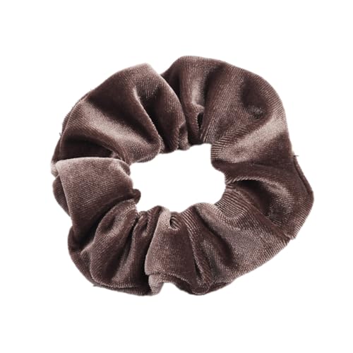 5 Stück Samt Scrunchies Haargummis für Damen,Einfarbige Elastische Dicke Bänder,Gummibänder Haarbänder,Pferdeschwanzhalter,Haarring des Dickdarms,Haargummi Haare Ringe für Damen,Kaffeefarbe von Whakano